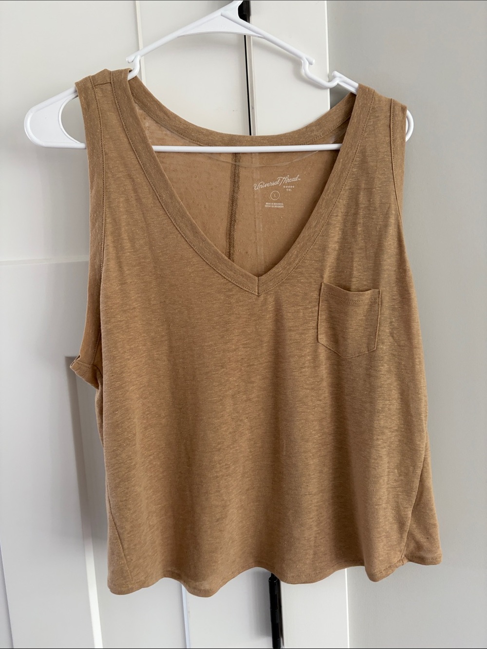 Universal Thread V-Neck Pocket Tank Top - Brown